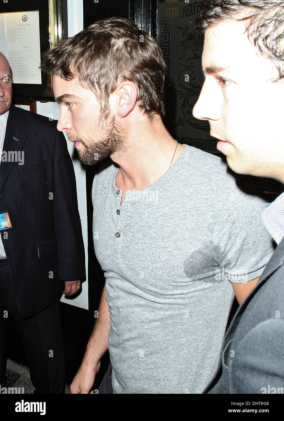 Chace Crawford with sweaty armpits leaving The Punch Bowl pub in Mayfair London, England - 24.05.12 Stock Photo