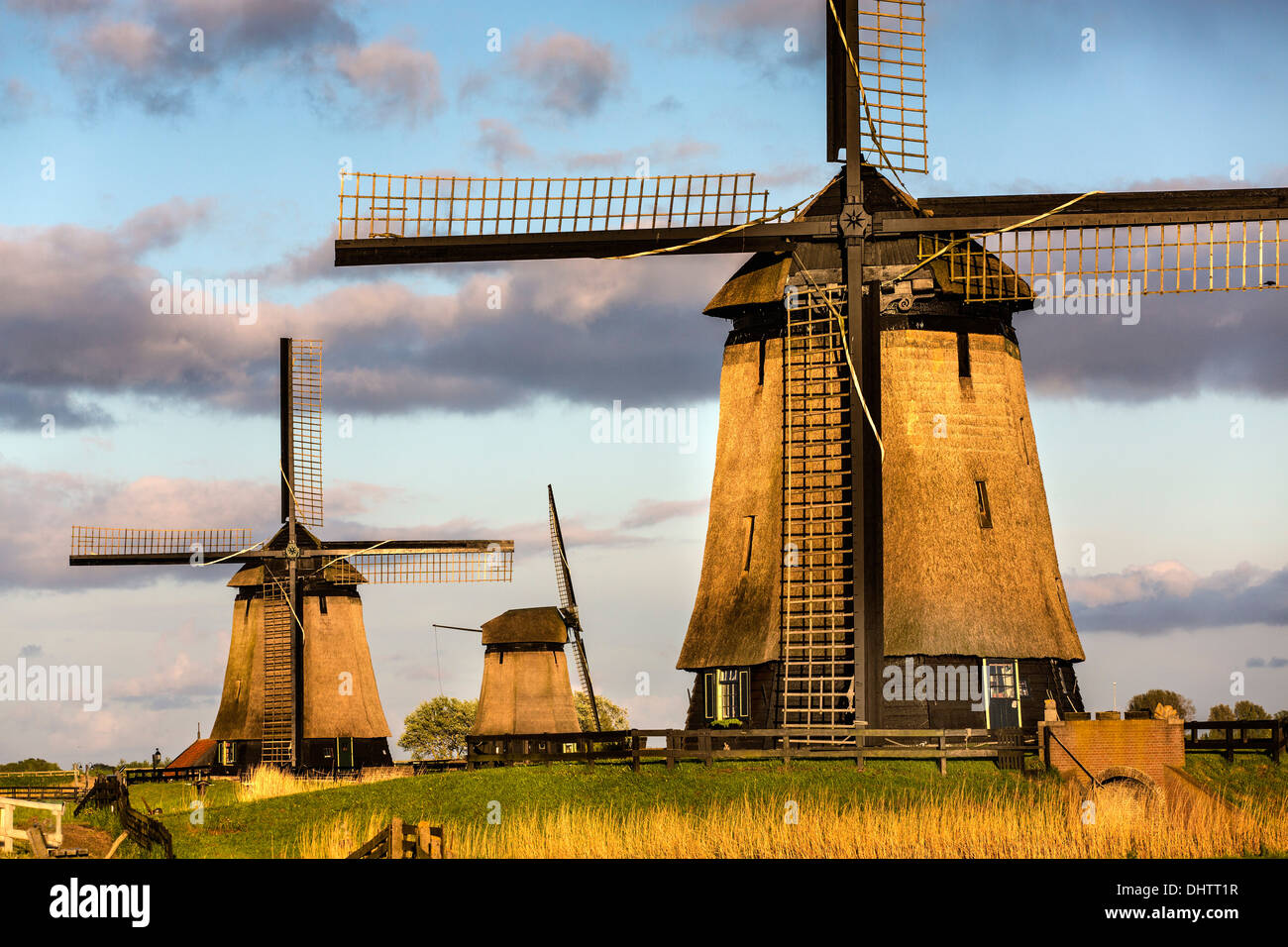 Netherlands, Schermerhorn, Windmills Stock Photo