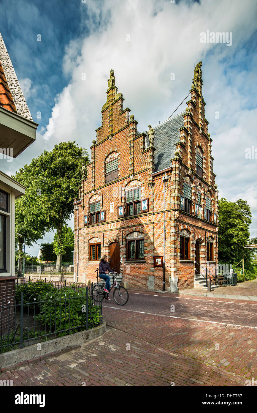 Netherlands, Graft, Townhall, cyclist Stock Photo