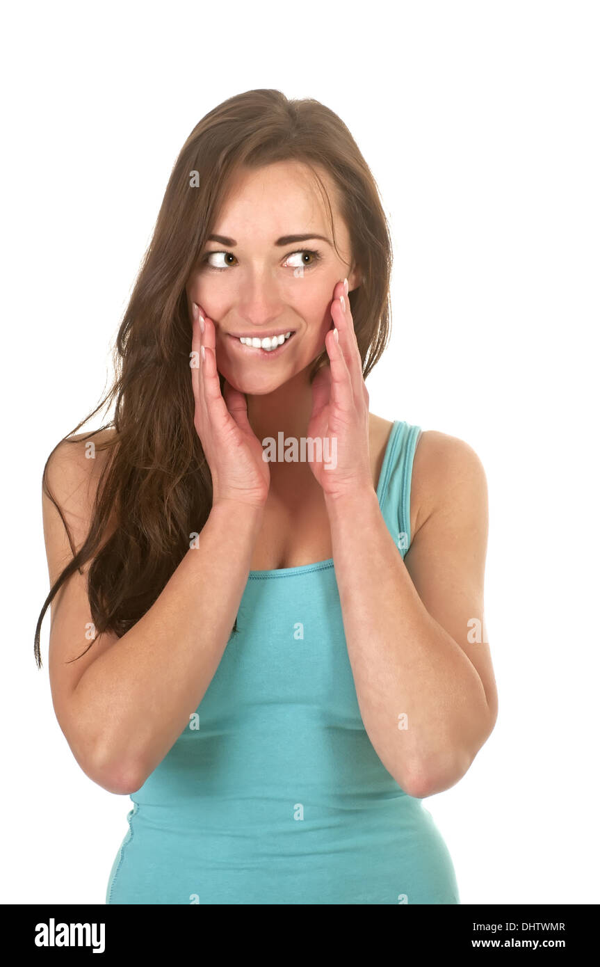 surprised young woman Stock Photo