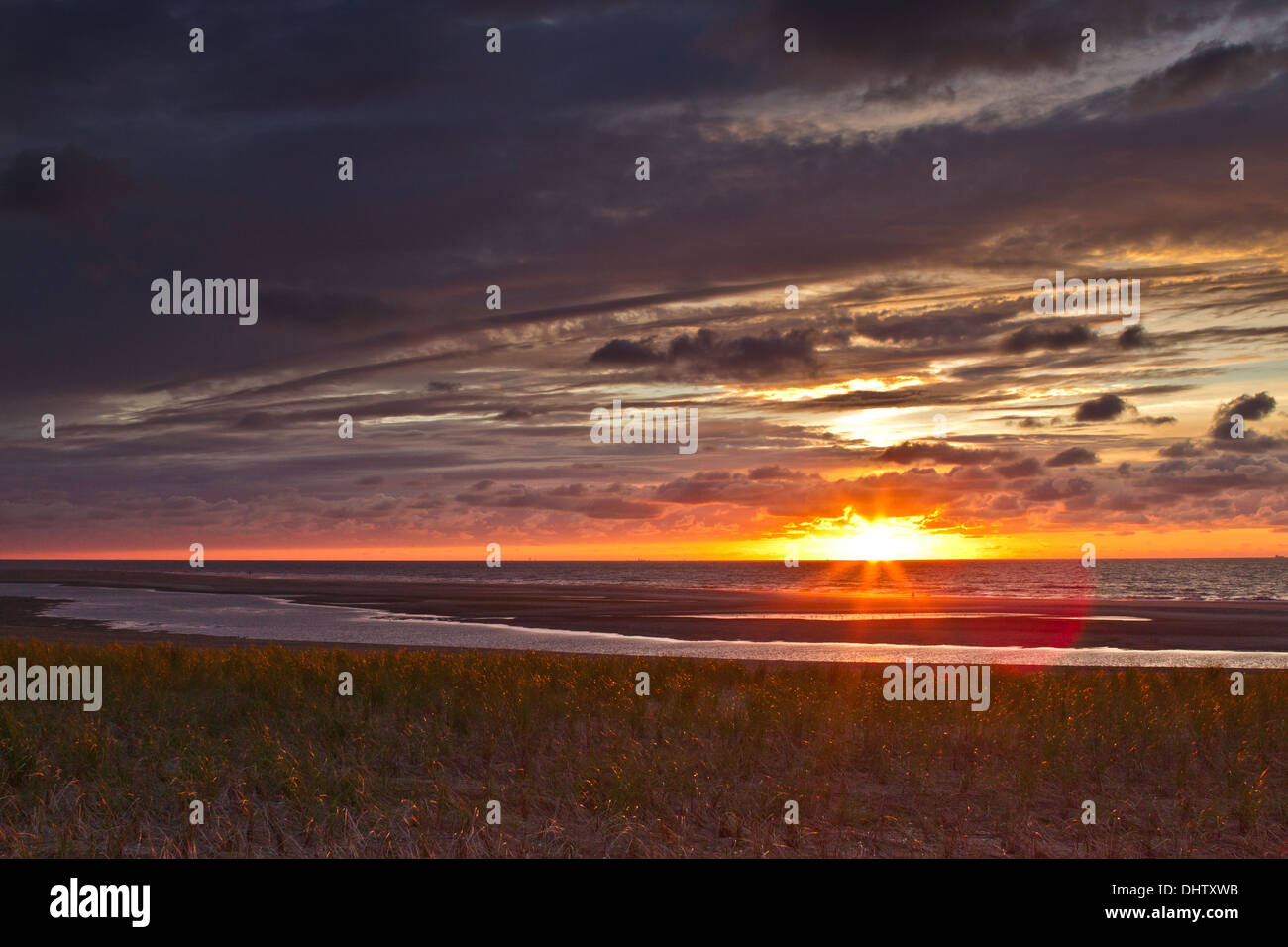 Sunset at the north sea Stock Photo - Alamy