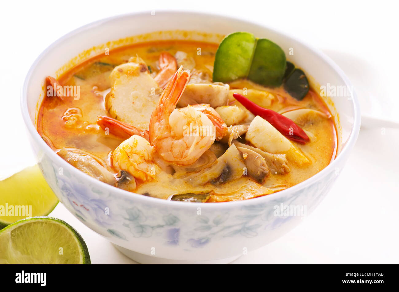 Tom yum thale soup in a bowl Stock Photo