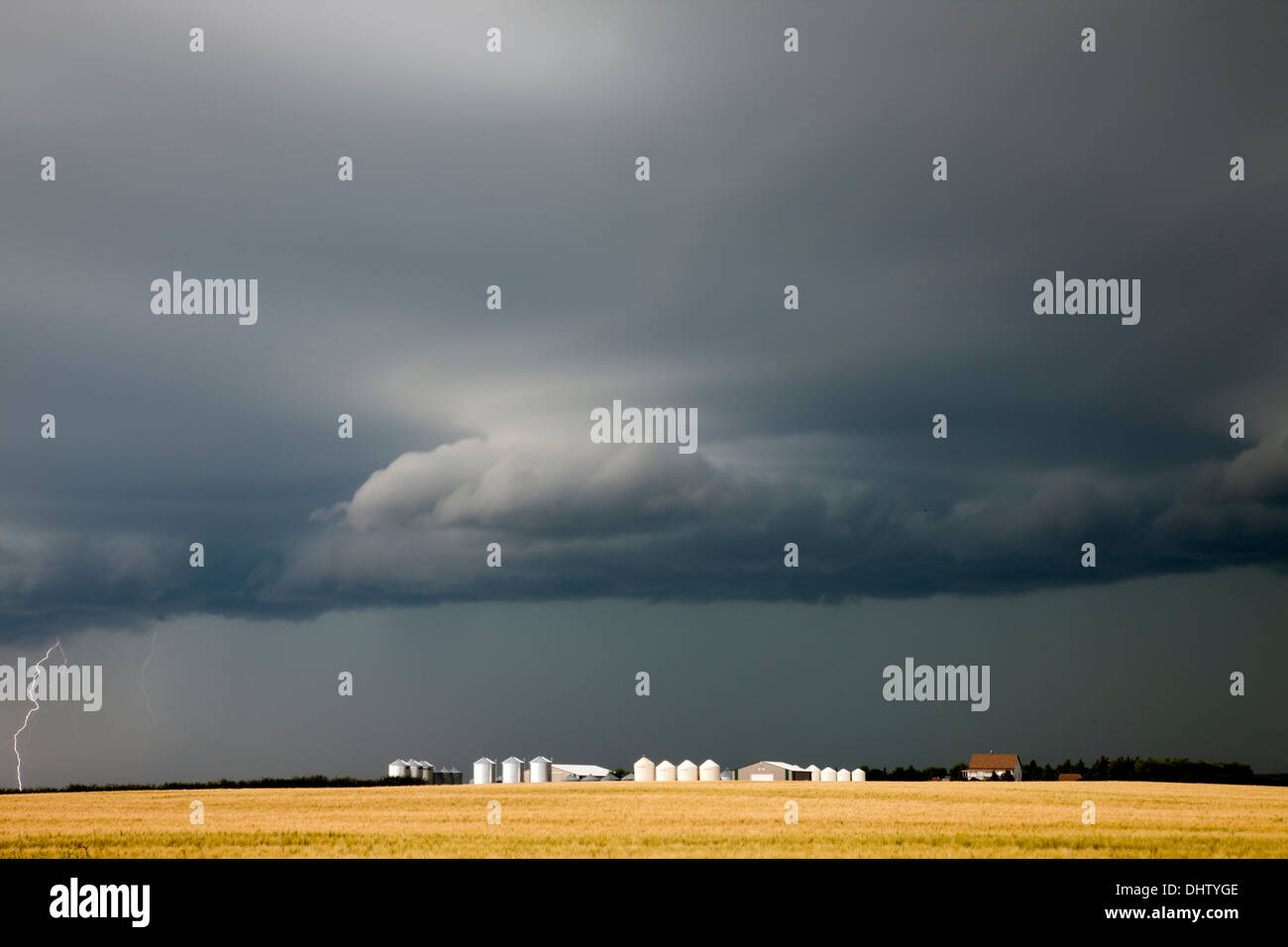 Prairie Storm Clouds ominous weather Saskatchewan Canada Stock Photo