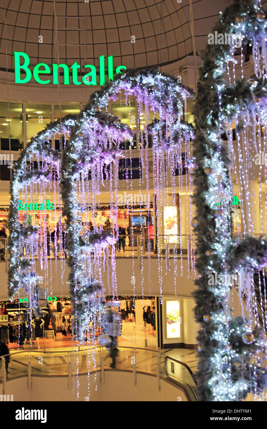 The Christmas lights Bentalls Centre in Kingston Upon Thames, SW London