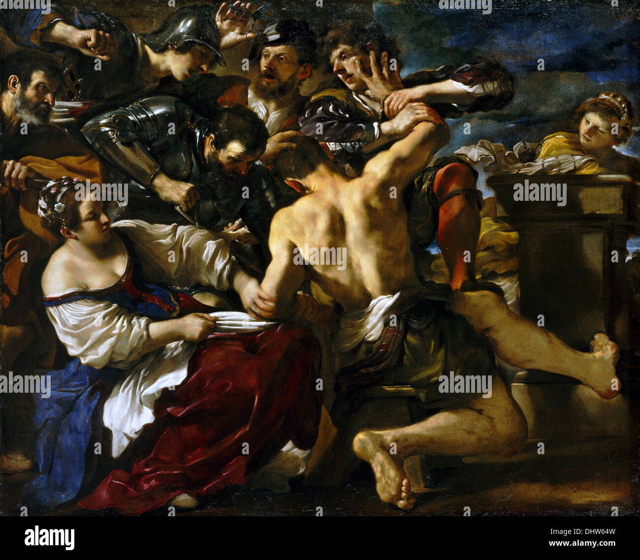 Samson Captured by the Philistines - by Guercino, 1619 Stock Photo