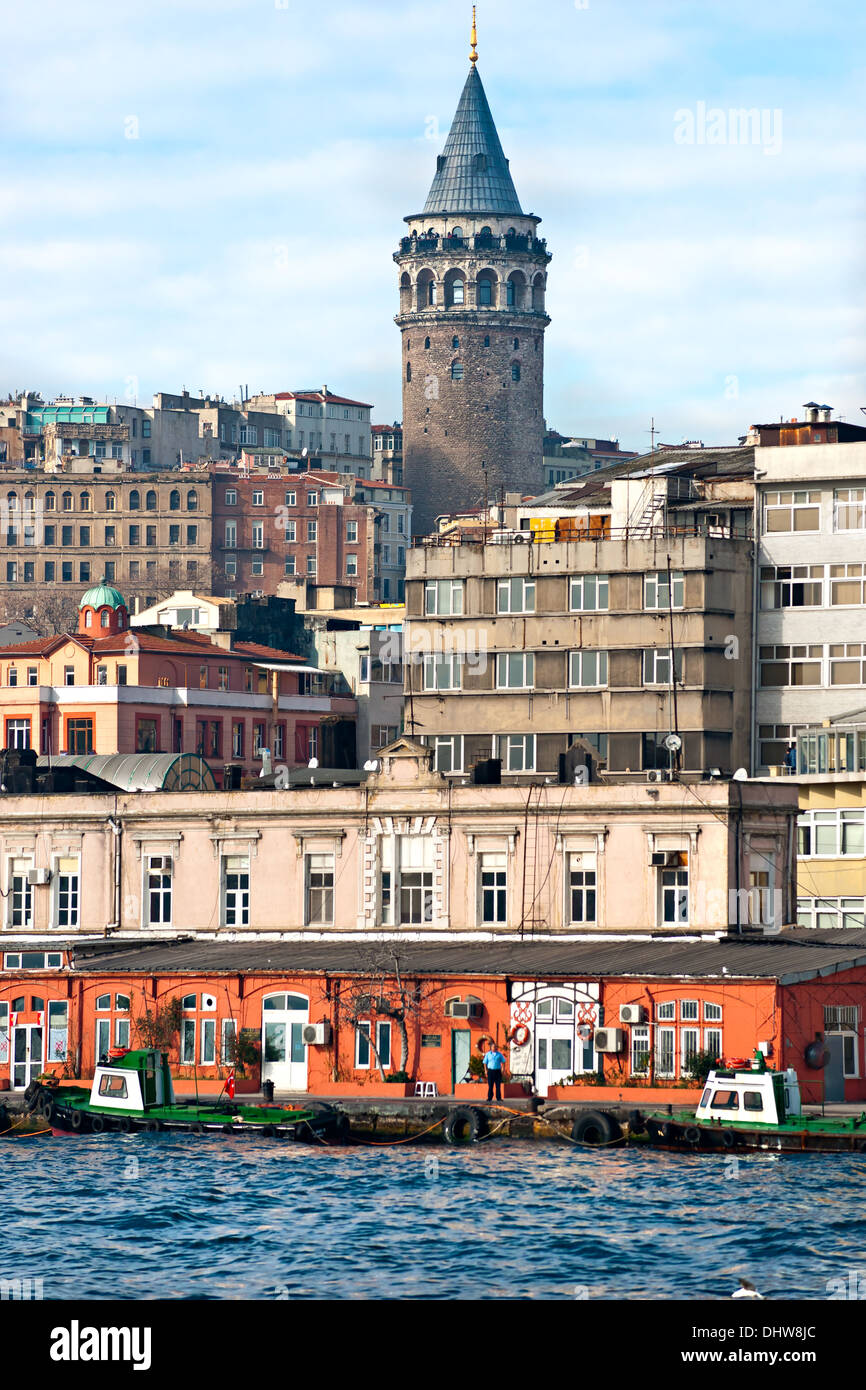 Galata tower in beyoglu, Istanbul, Turkey. Stock Photo