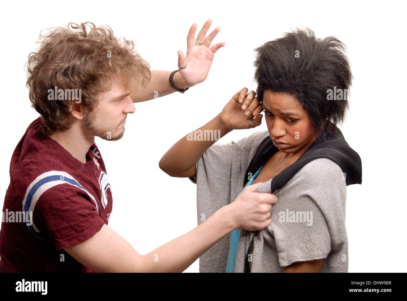 ABUSED WOMAN Stock Photo