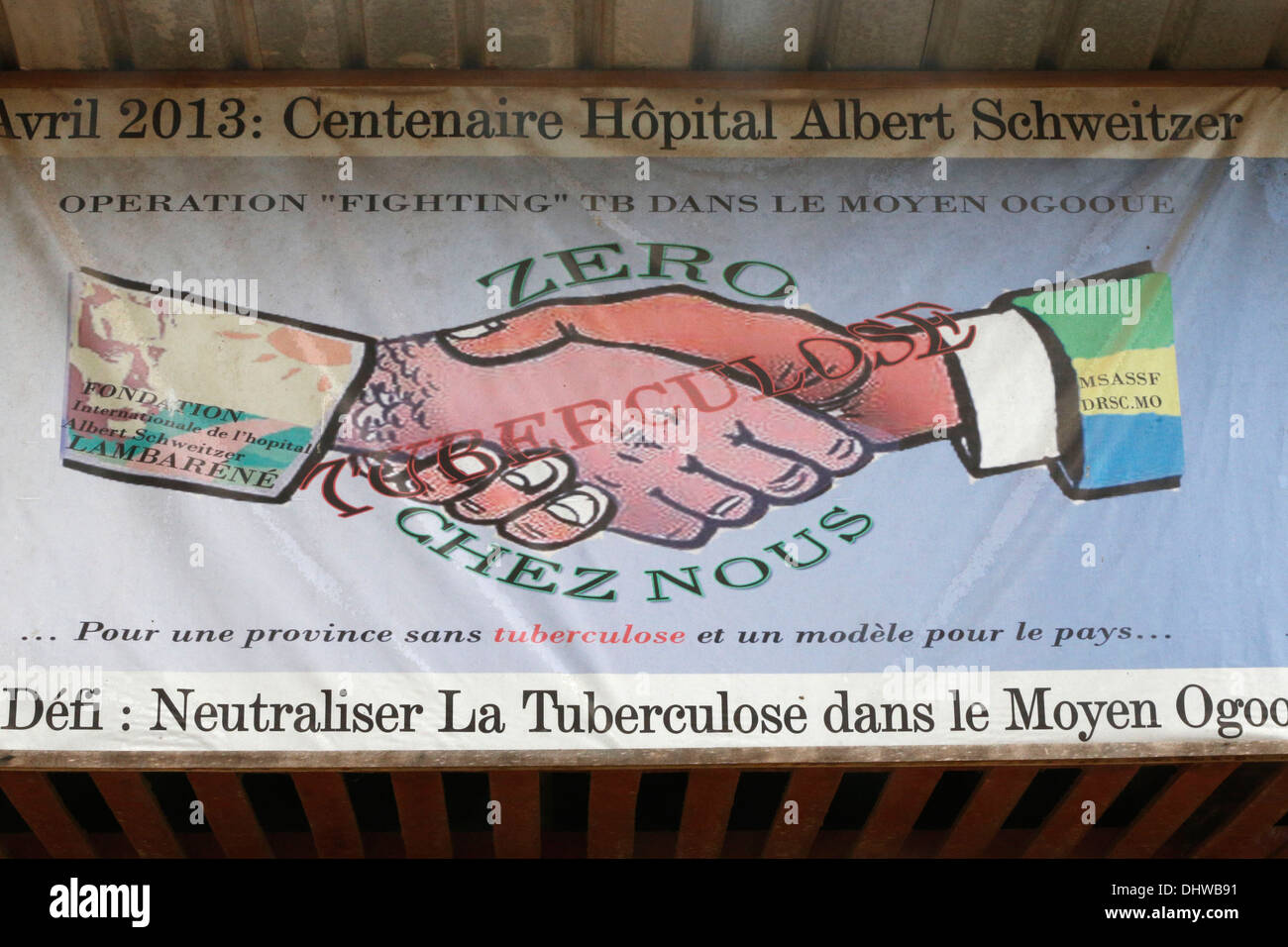 Campagne de sensibilisation contre la tuberculose. Lambarene (Gabon). Stock Photo