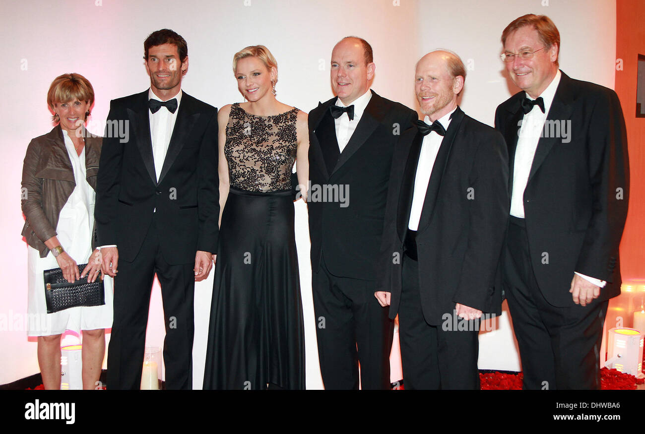 Ann Neal Mark Webber Ann Neal, Mark Webber, lPrincess Charlene and Prince Albert II of Monaco, Ron Howard and Guest at the Monaco Formula One Grand Prix Gala Dinner at Sporting Monaco Monaco, France - 27.05.12
