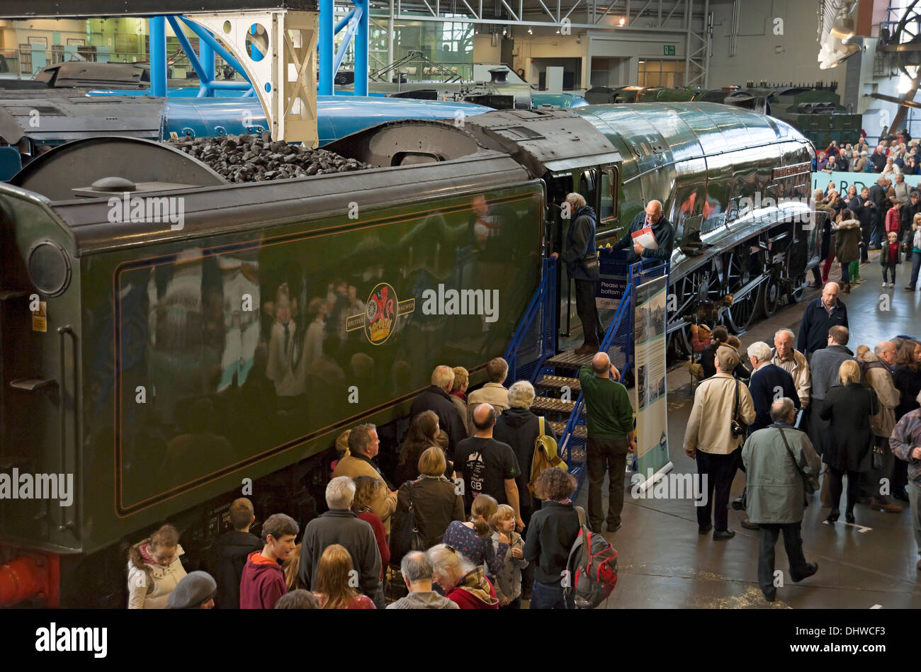 queueing to look at cab of a4 pacific locomotive union of south africa national railway museum