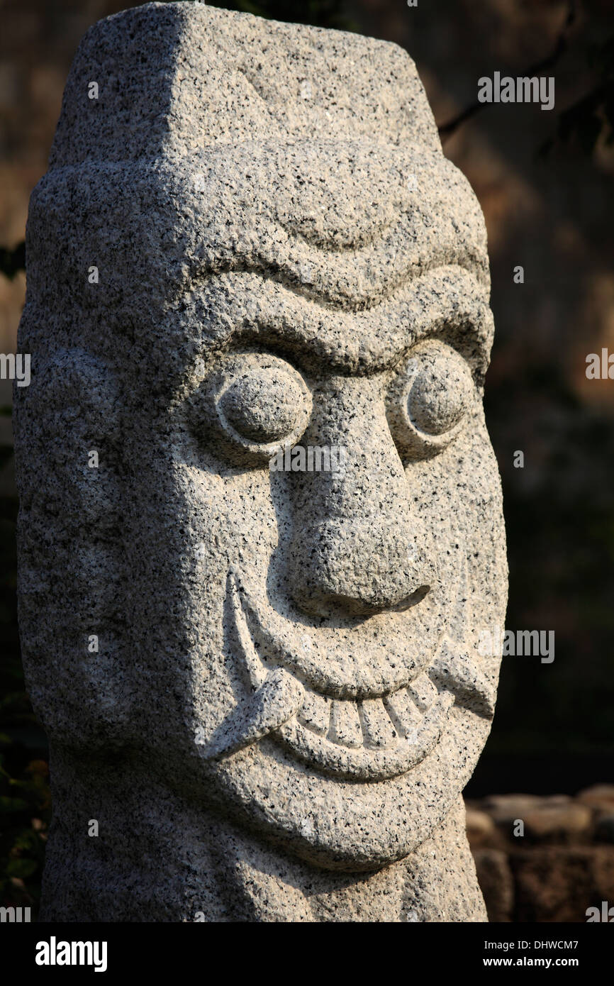 South Korea, Seoul, National Folk Museum, stone statue Stock Photo Alamy