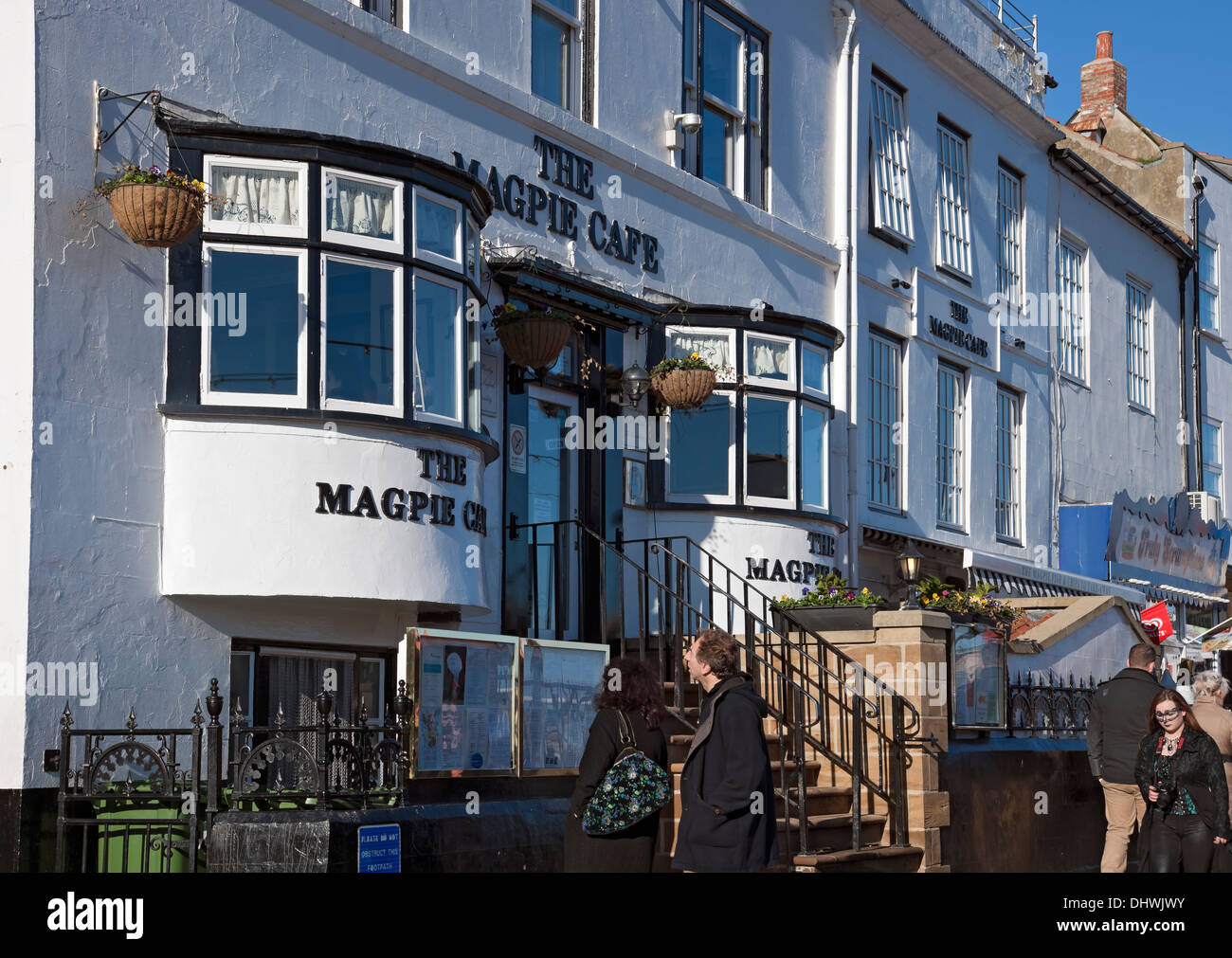 The Magpie Cafe fish and chip chips shop restaurant exterior Whitby North Yorkshire England UK United Kingdom GB Great Britain Stock Photo