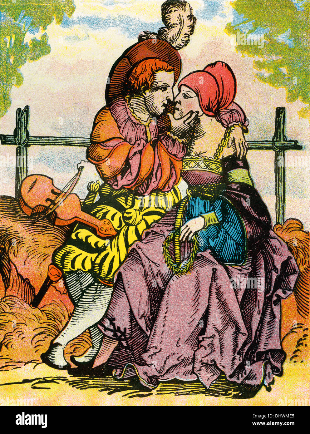 The Lovers, after a 16th century woodcut Stock Photo - Alamy
