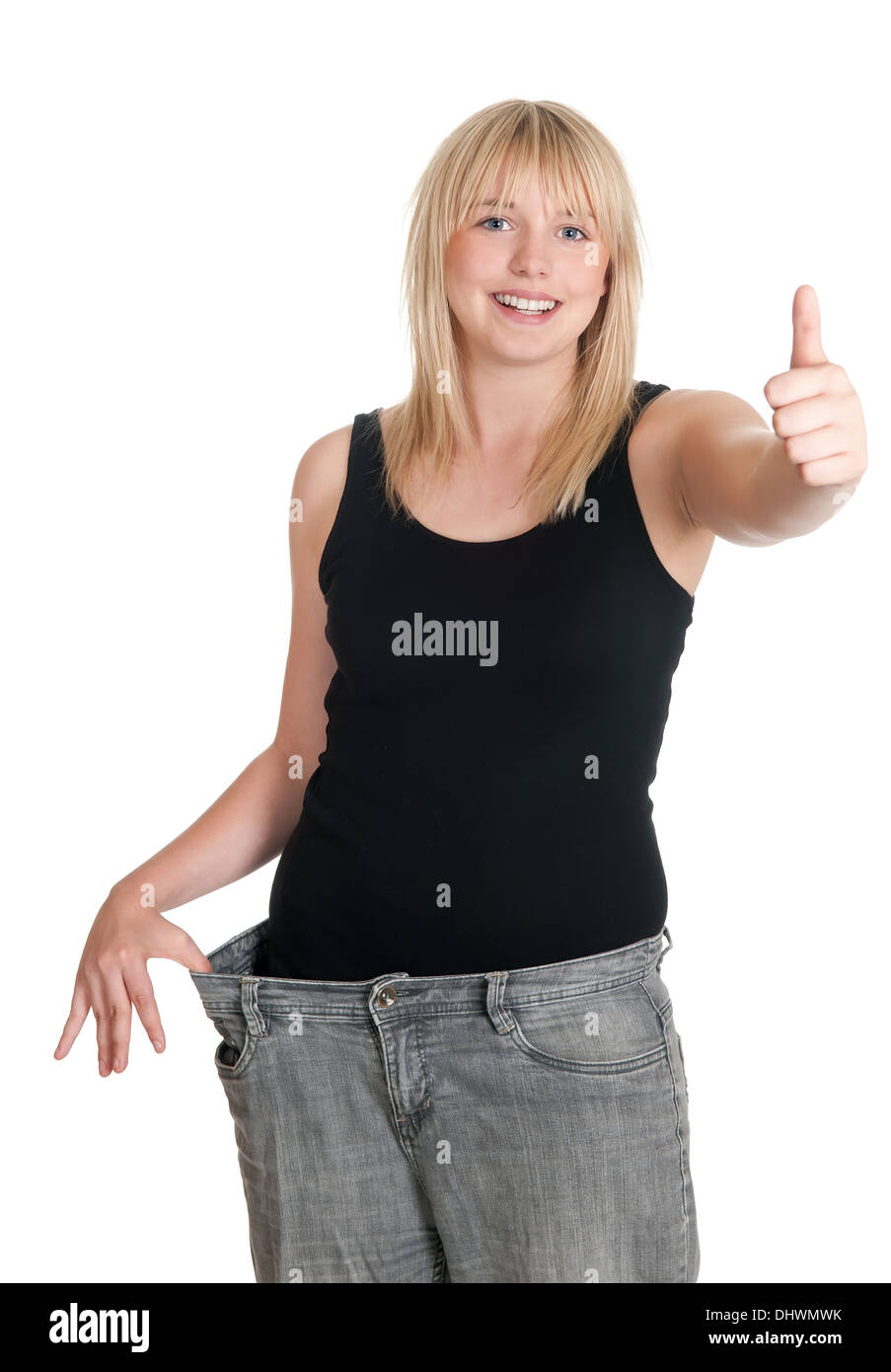 woman with oversized pants Stock Photo - Alamy