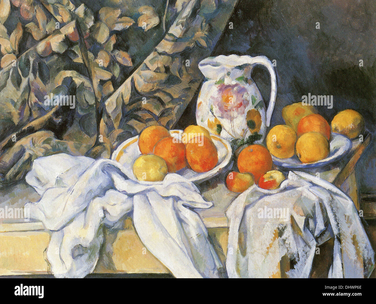 Still Life with Drapery - by Paul Cezanne, 1895 Stock Photo