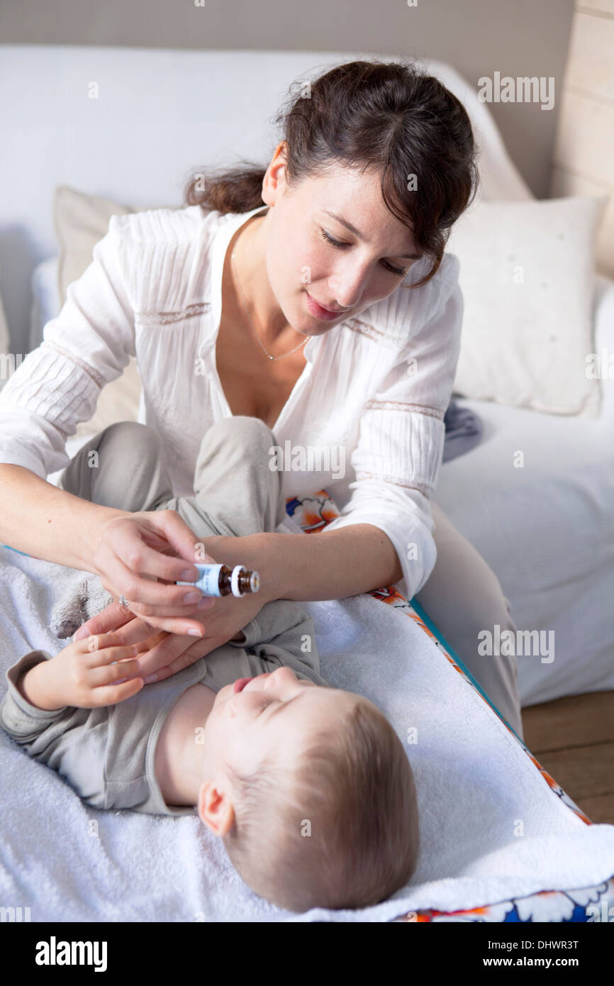 CHILD TAKING VITAMINS Stock Photo Alamy