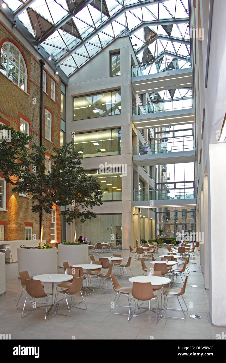 The atrium at the London headquarters building of trade union Unison Stock Photo