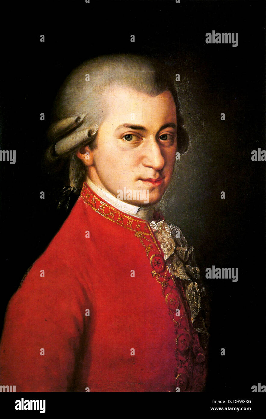 Wolfgang Amadeus Mozart - by Barbara Krafft, 1819 Stock Photo