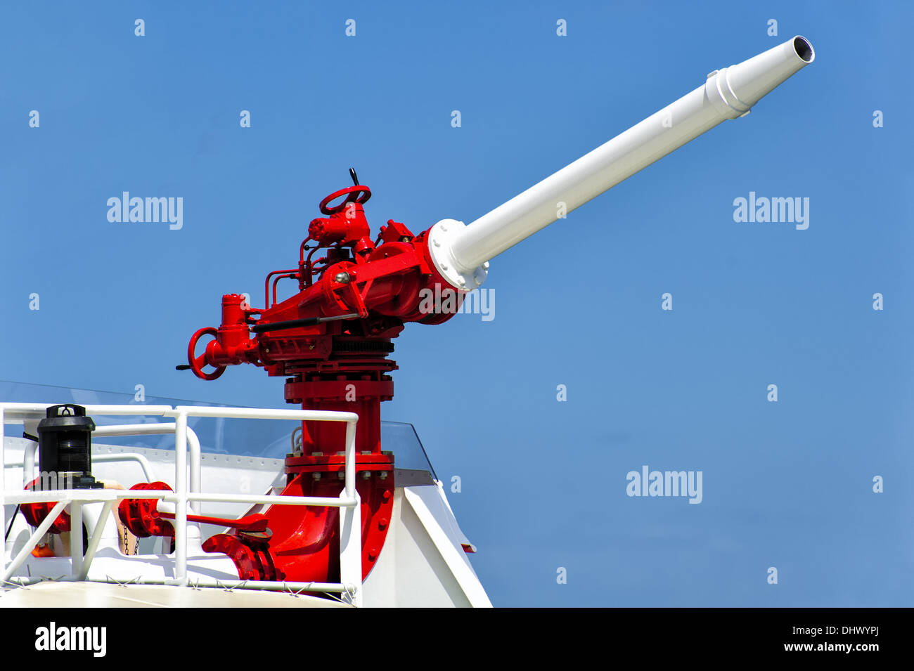 Water cannon a rescue cruiser Stock Photo