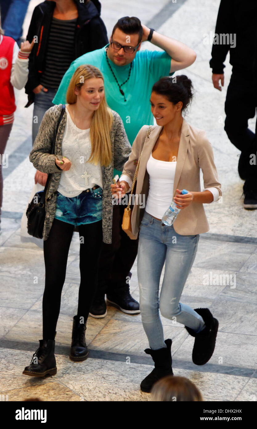 Rebecca Mir and her fellow Germany's Next Topmodel contestant Amelie Klever at the grand opening of the newly expanded CentrO shopping mall. Oberhausen, Germany - 27.09.2012 Stock Photo