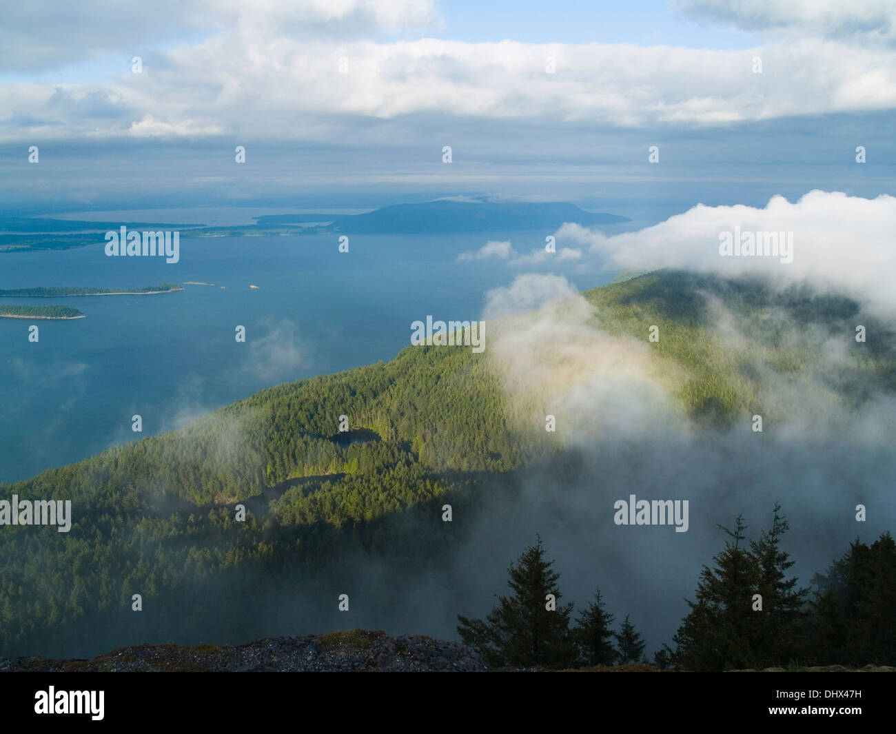 A view of Washington State from Mt.Constitution,Orcas Island Stock Photo