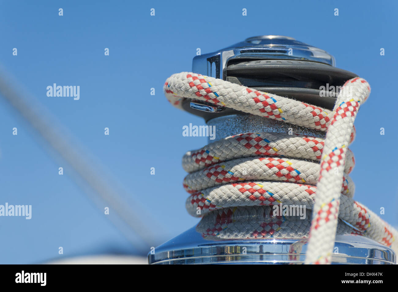 Winch with rope Stock Photo Alamy