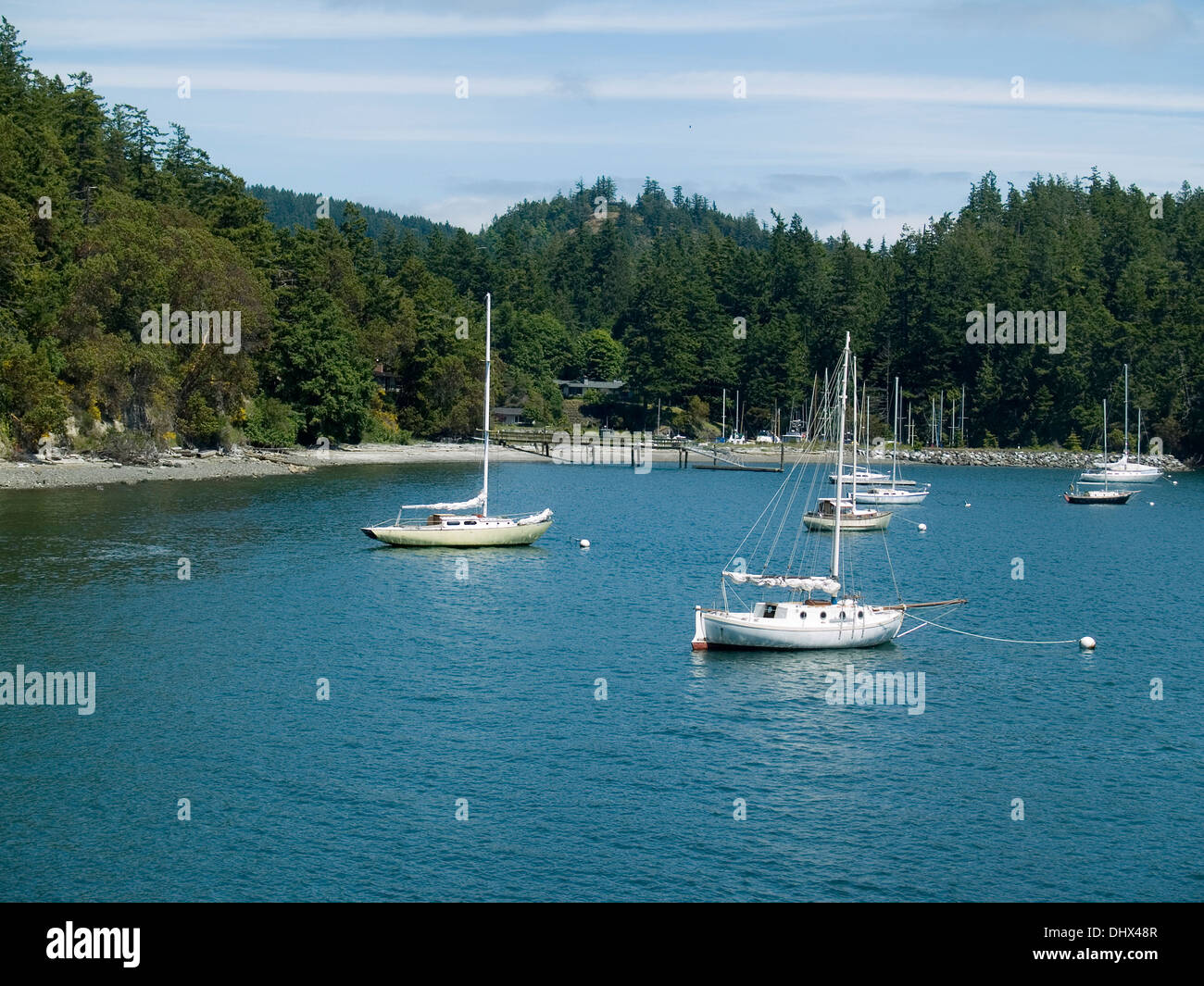 The marina of Rosario Resort,Orcas Island of the San Juan Islands,Washington State Stock Photo