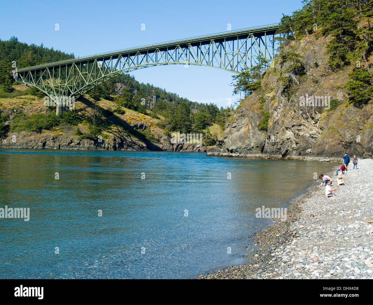 Deception pass bridge washington state hi res stock photography and