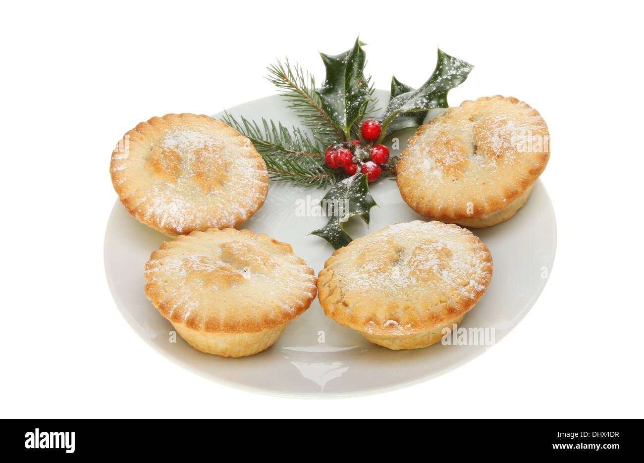 Plate mince pies Cut Out Stock Images & Pictures - Alamy