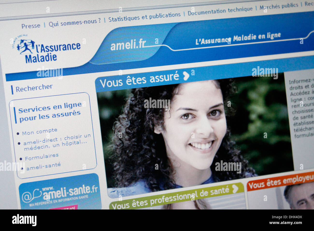 French website for "assurance maladie" , Medicare, social welfare, france,  homepage, internet Stock Photo - Alamy