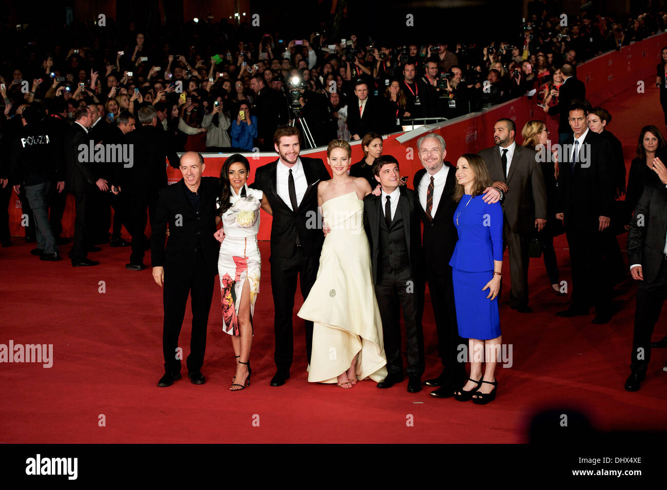 Rome Italy 14th Nov 2013 Cast Of The Hunger Games Catching