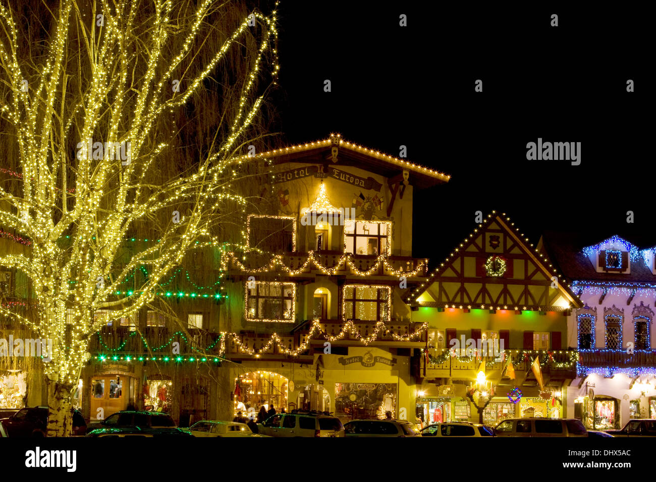 Christmas lights festival leavenworth washington hires stock