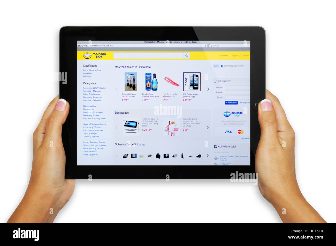 Mercado Libre online shopping website on iPad screen Stock Photo