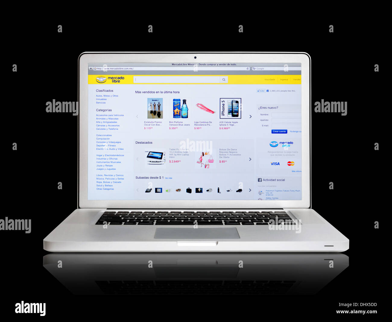 Mercado Libre online shopping website on laptop screen Stock Photo