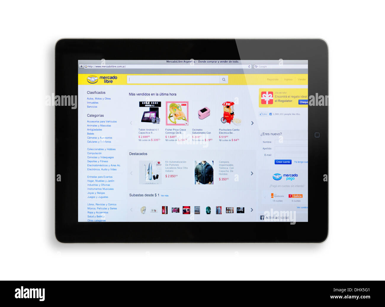 Mercado Libre online shopping website on iPad screen Stock Photo