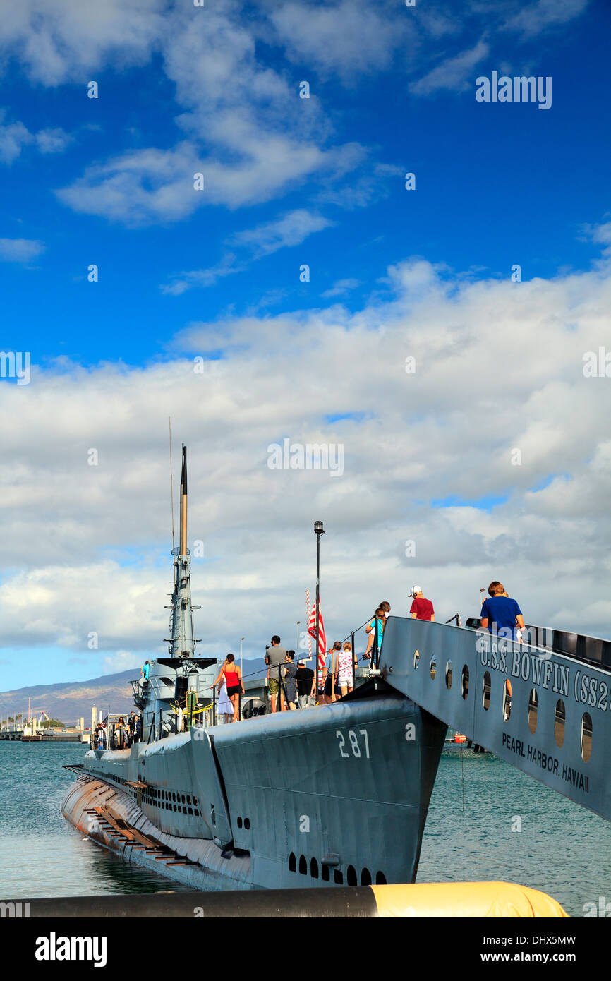 USA, Hawaii, Oahu, Pearl Harbour National Monument, USS Bowfin Submarine Stock Photo