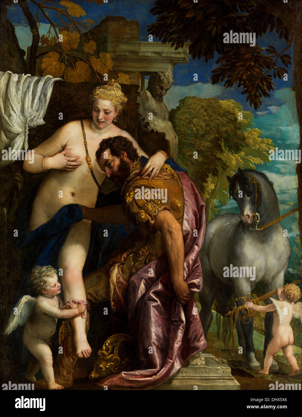 Mars and Venus United by Love - by Paolo Veronese, 1570 Stock Photo