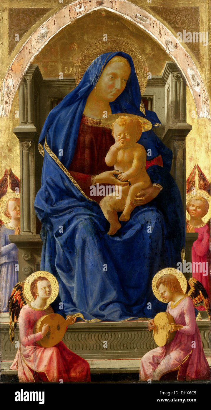 Madonna and Child - by Masaccio, 1426 Stock Photo