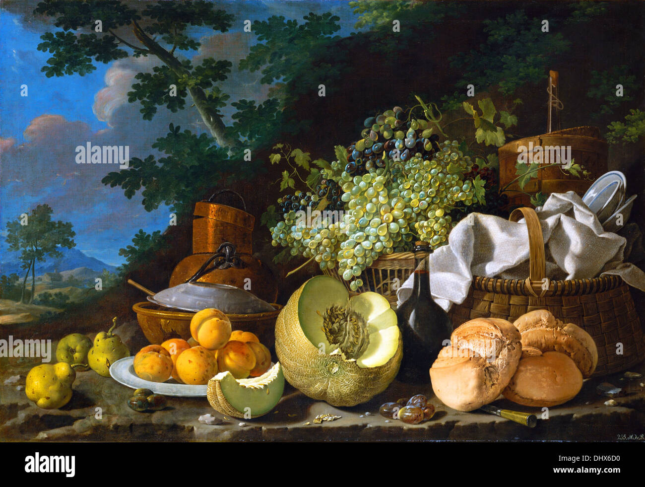 The Afternoon Meal ( La Merienda ) - by Luis Meléndez, 1772 Stock Photo