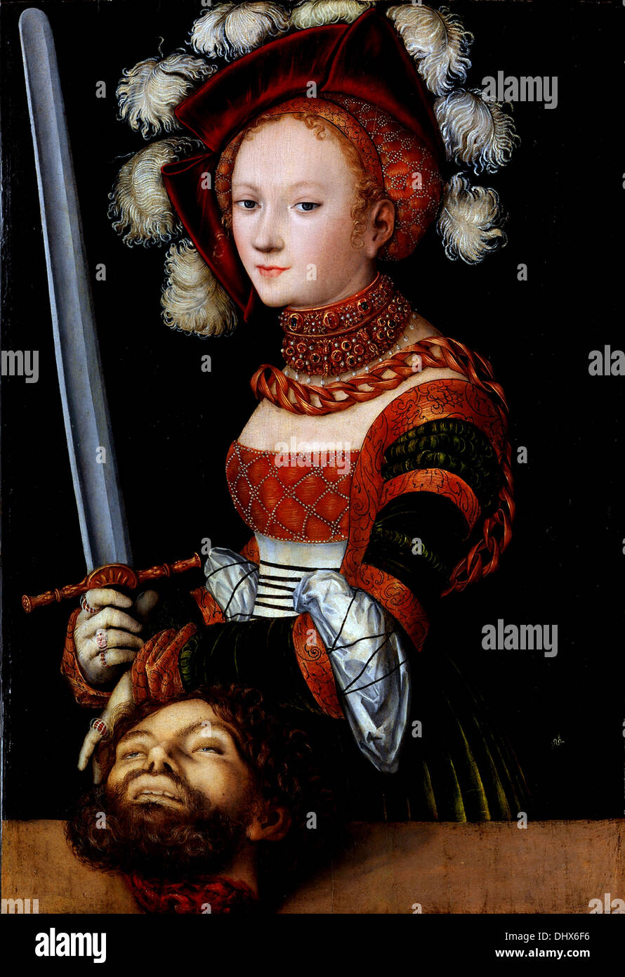 Judith with the Head of Holofernes - by Lucas Cranach the Elder, 1530 Stock Photo