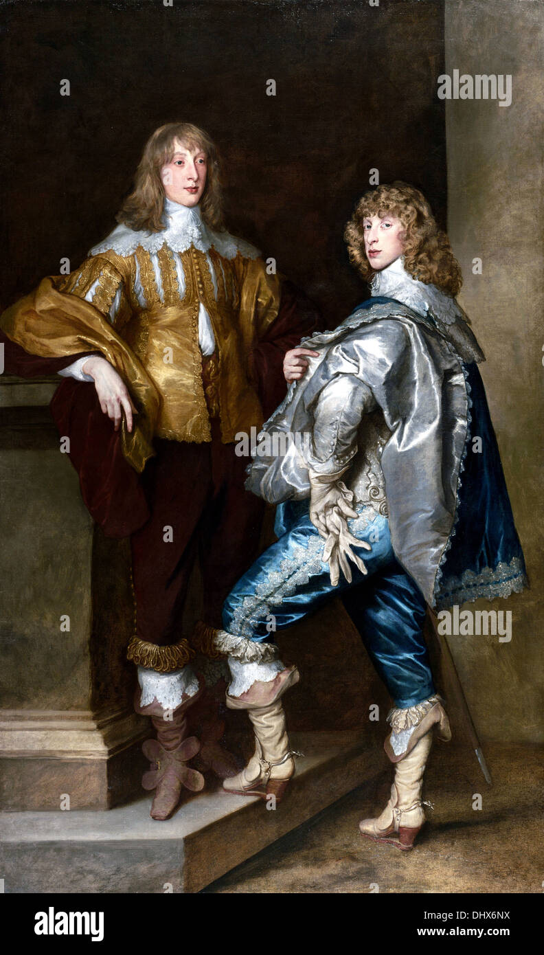 Lord John Stuart and his Brother, Lord Bernard Stuart - by Anthony van Dyck, 1638 Stock Photo