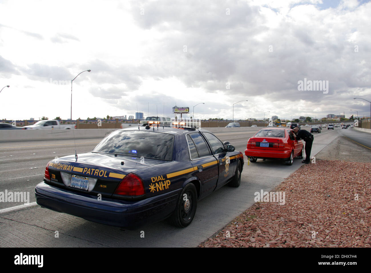 Nevada State Trooper Highway Patrol officer, Las Vegas, Nevada, USA Stock Photo