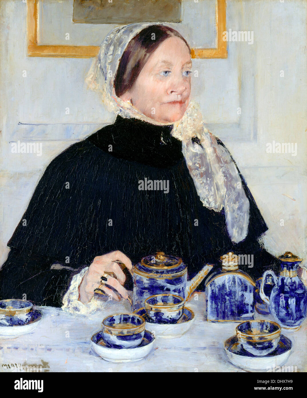 Lady at the Tea Table - Mary Cassatt 1885 Stock Photo