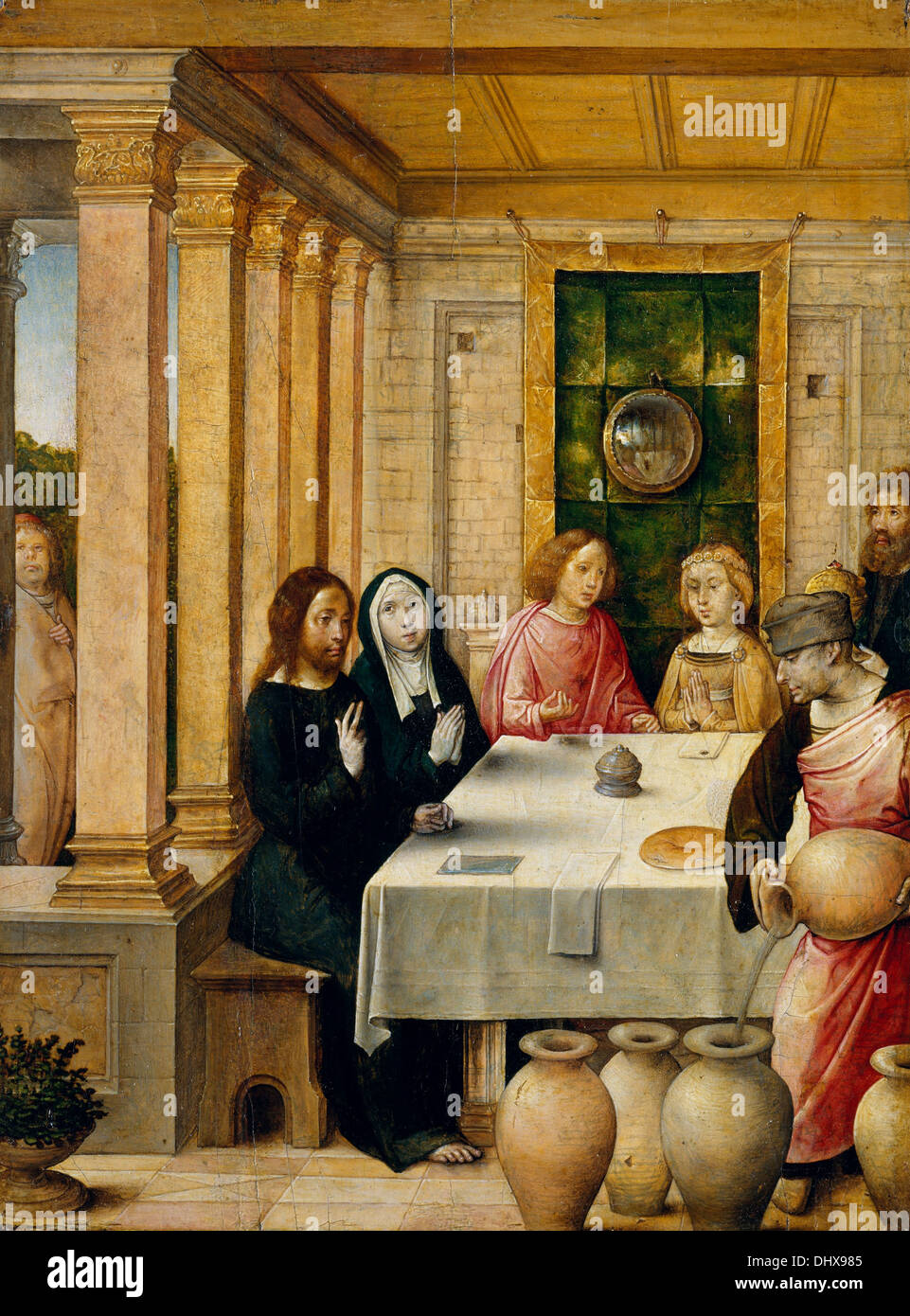 The Marriage Feast at Cana - by Juan de Flandes, 1504 Stock Photo