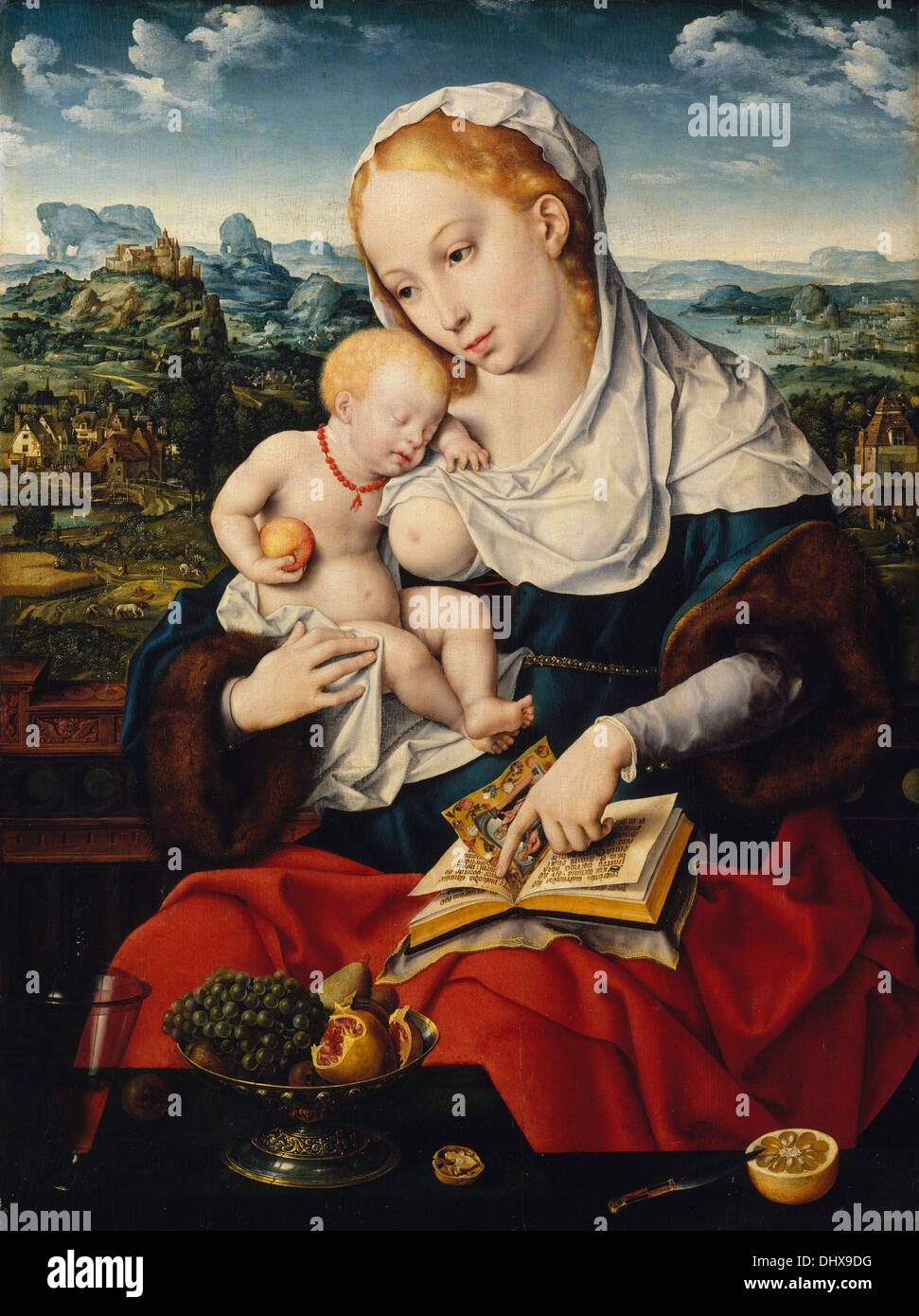 Virgin and Child  - by Joos van Cleve, 1525 Stock Photo