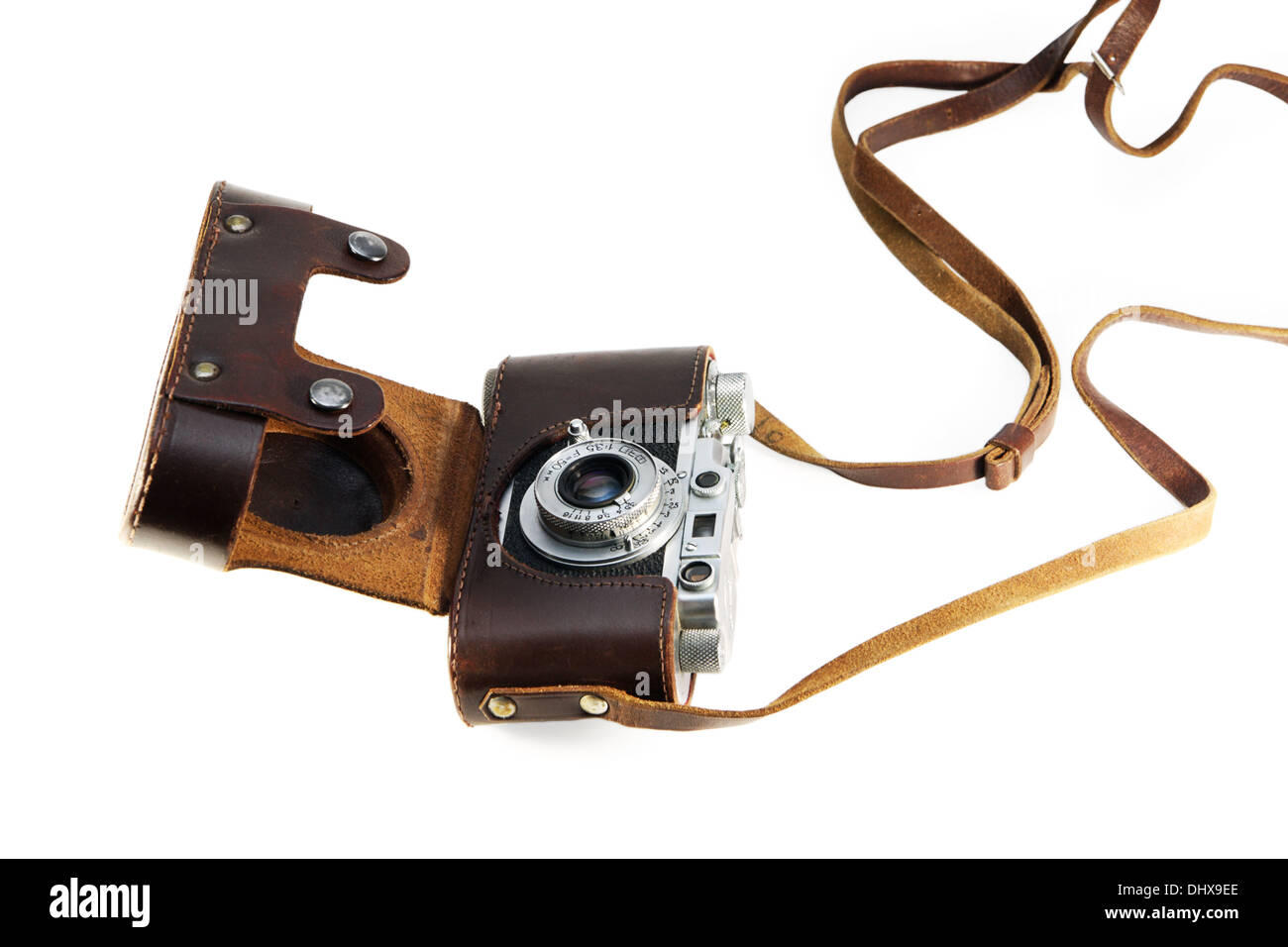 Retro camera isolated on white background Stock Photo - Alamy
