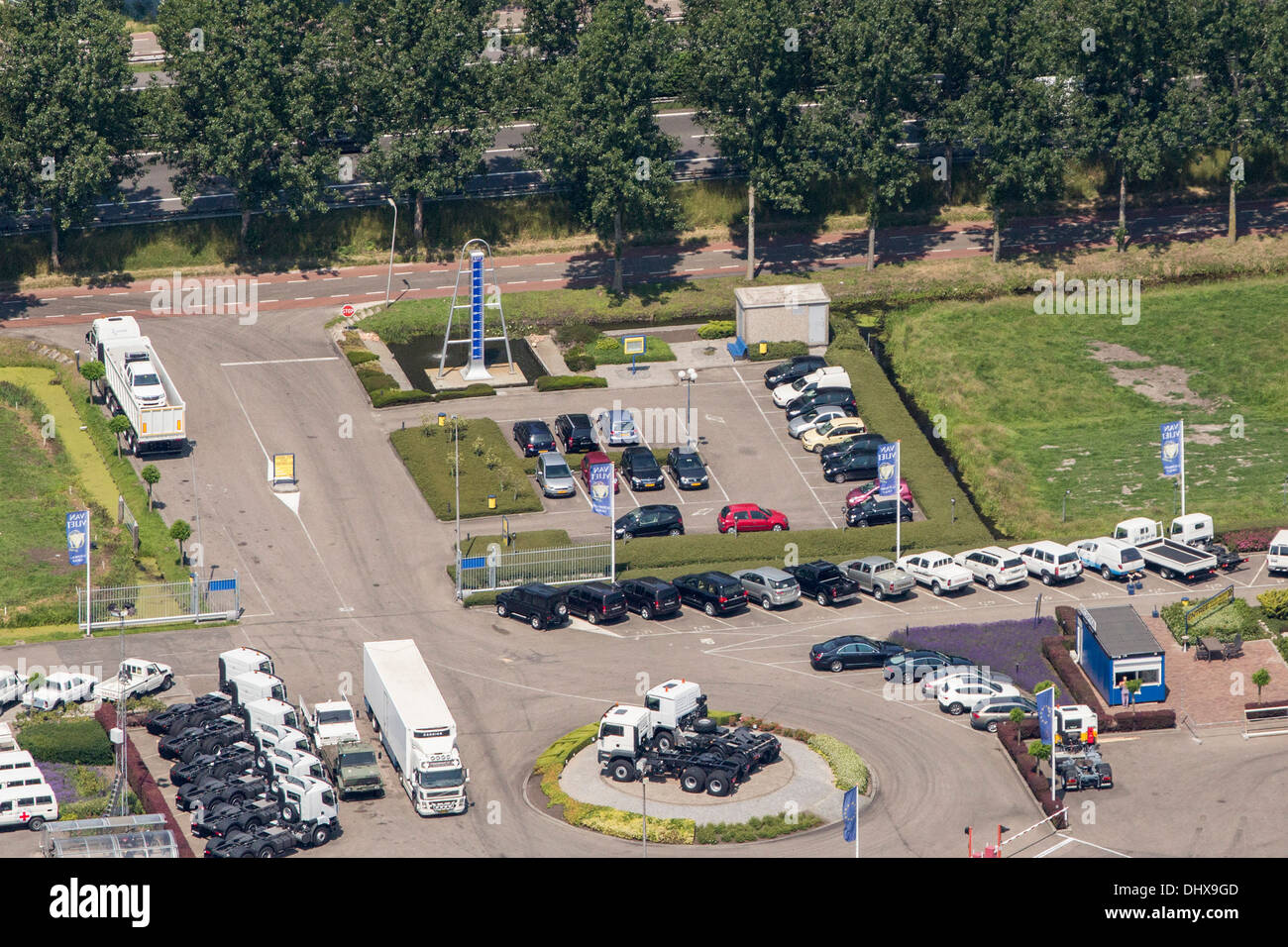 Netherlands, Nieuwerkerk aan de IJssel, Lowest point of the Netherlands, min 6,74 meters (N.A.P.). Aerial Stock Photo