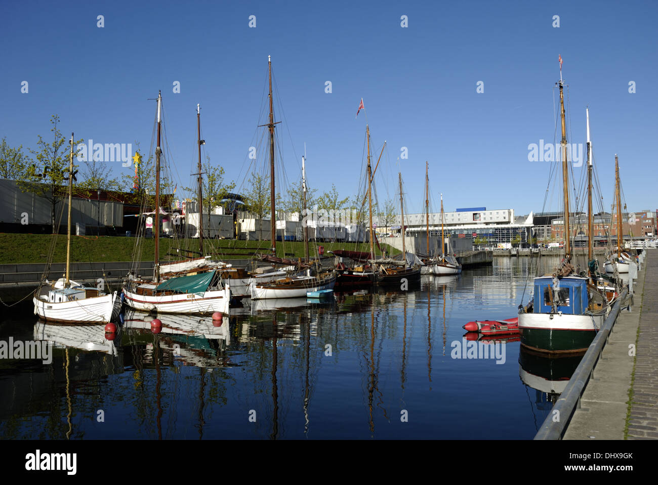 Germania harbour in Kiel Stock Photo