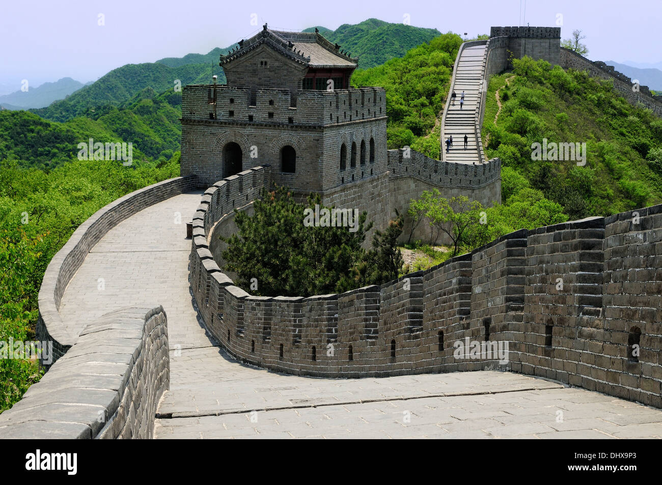Great Wall of China fortified tower Stock Photo