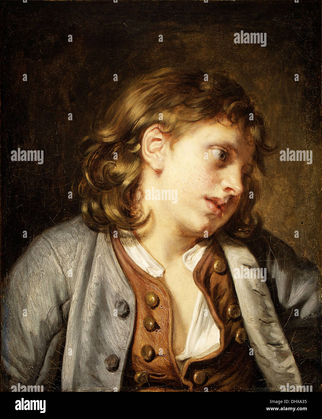 Head of a Young Boy - by Jean-Baptiste Greuze, 1763 Stock Photo